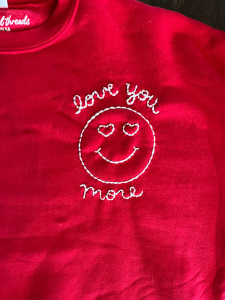 Love You More Youth Emoji Crewneck