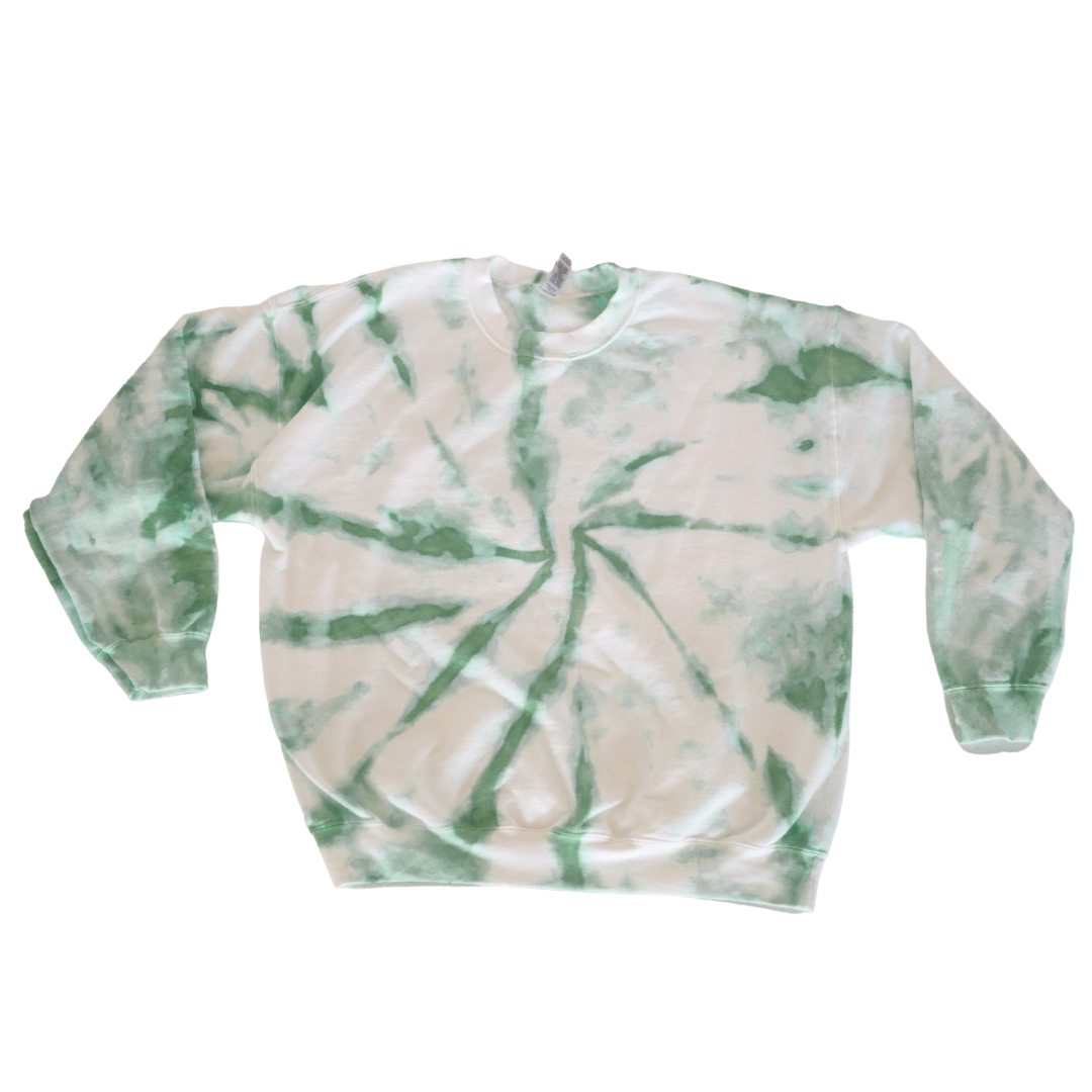 Green tie dye crewneck sale