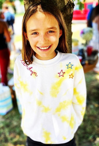 Yellow Tie dye with 2 designs