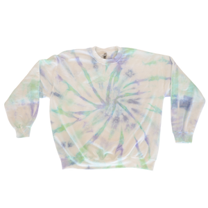 "Into the Mystic" Purple, Blue and Green Tie Dye Crewneck