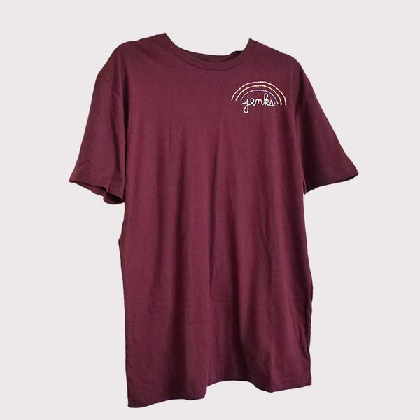 solid maroon with one design